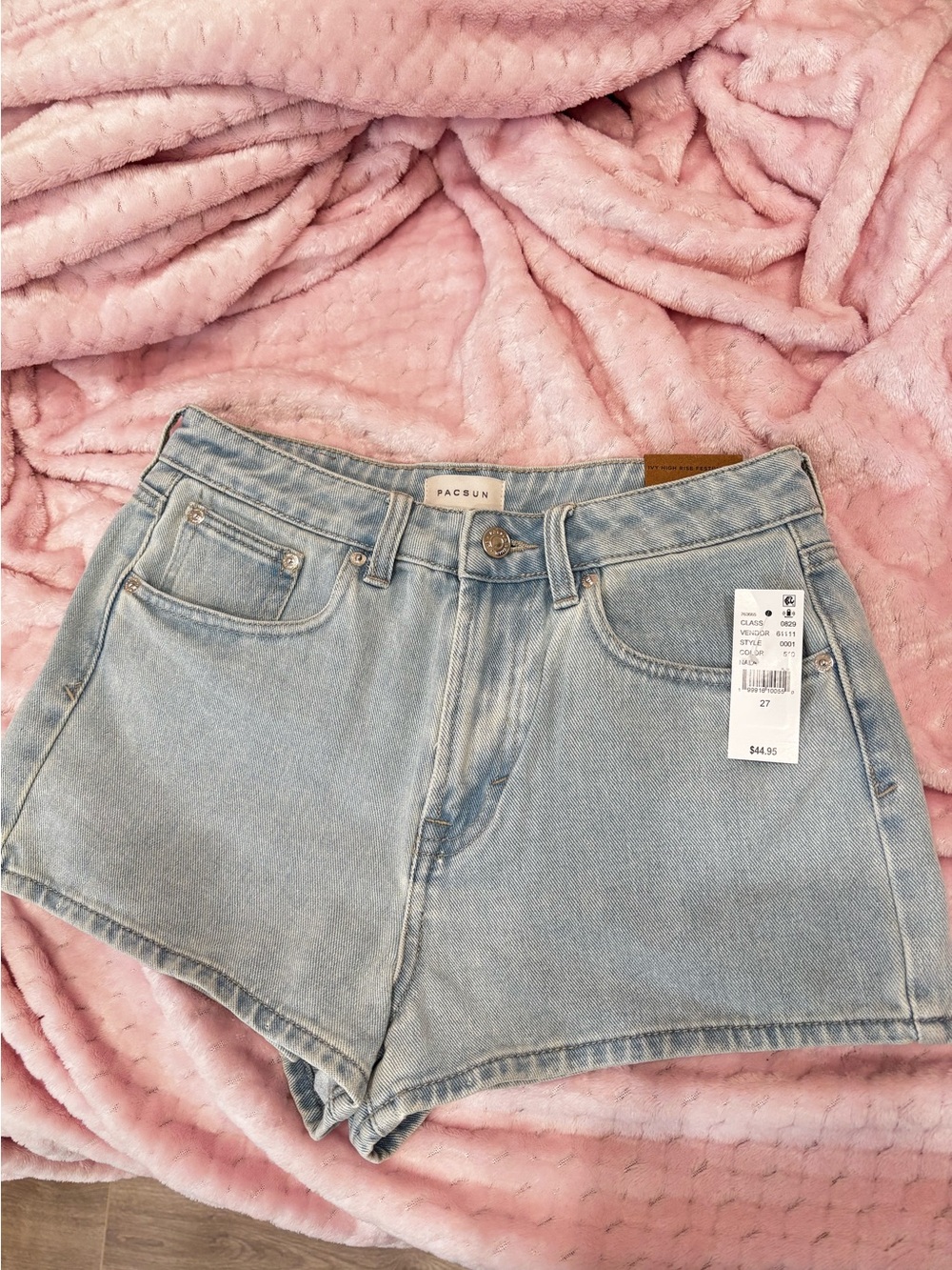 PacSun Light Wash High-Rise Denim Shorts - Picture 1 of 2